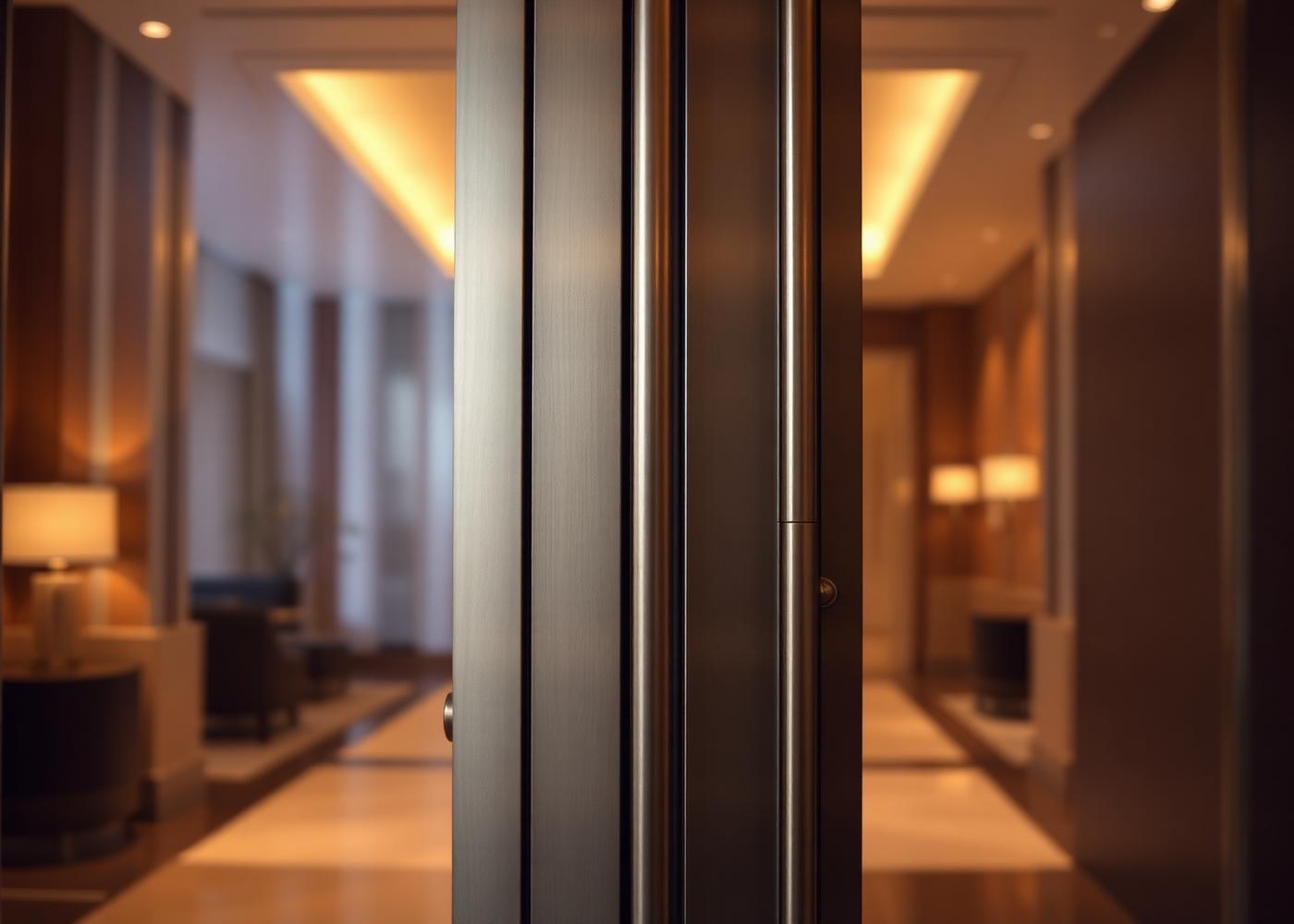 Bronze Pivot Door — Bronze finish study